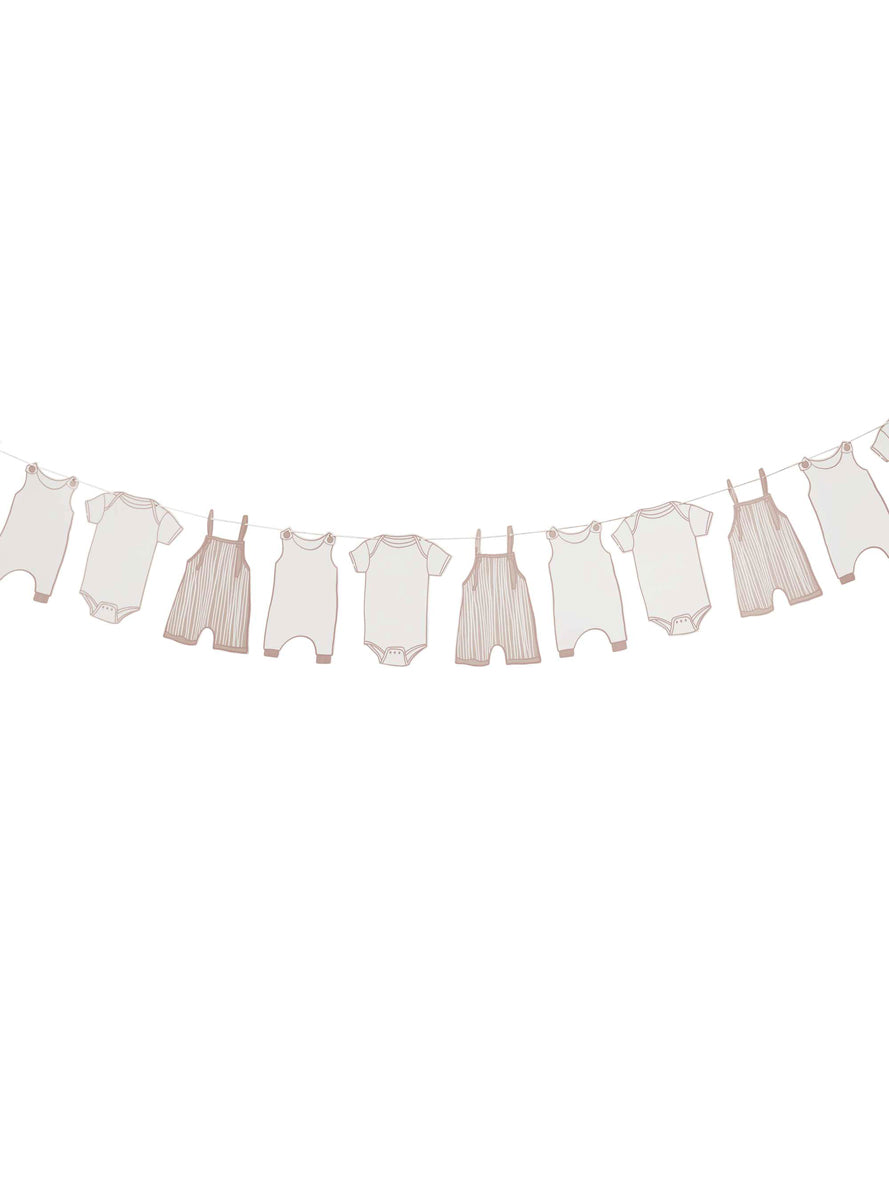 Baby Shower Pink 250cm Long Onesie Garland — Main Image
