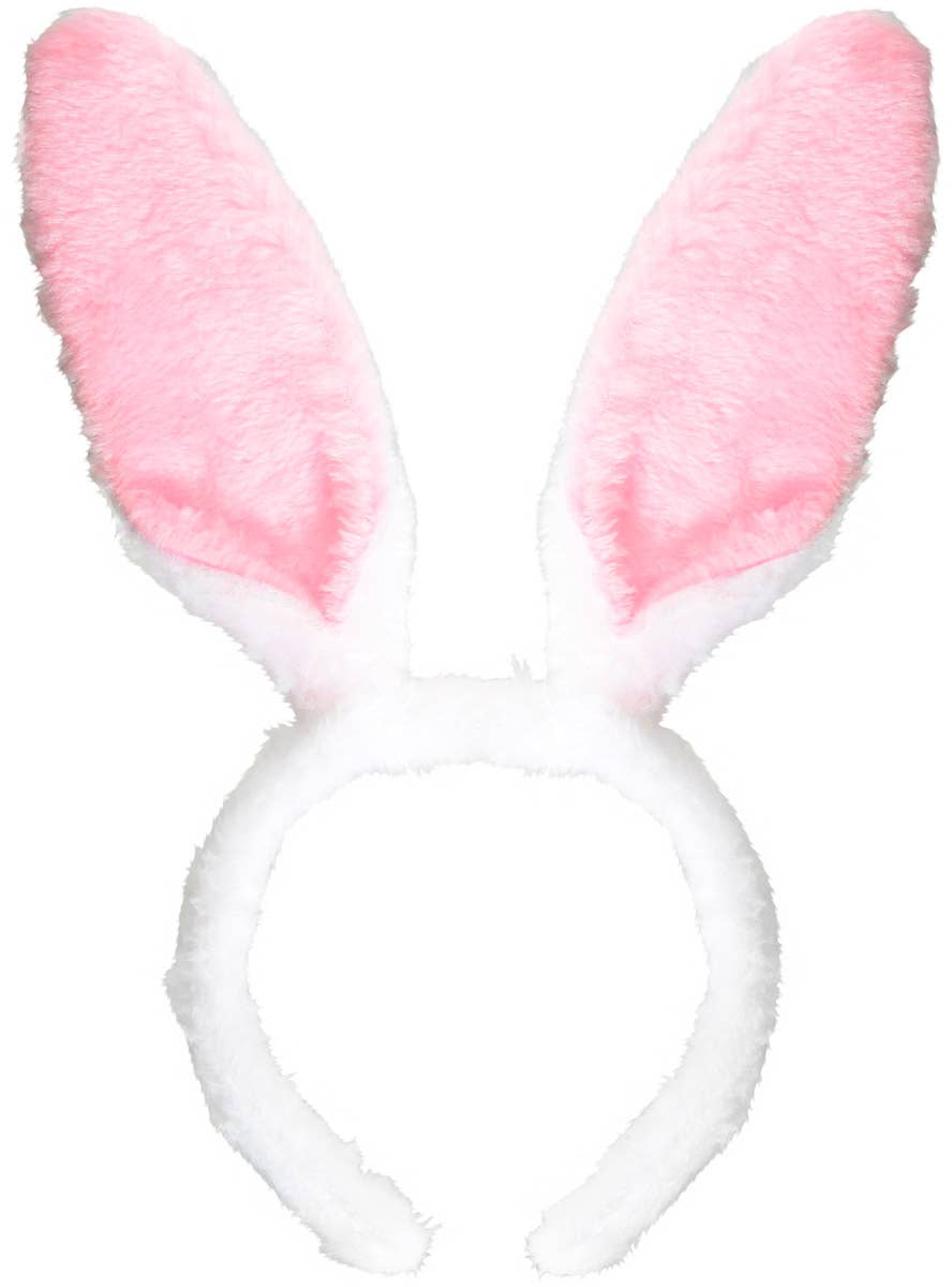 Classic White and Pink Bunny Ears on Headband