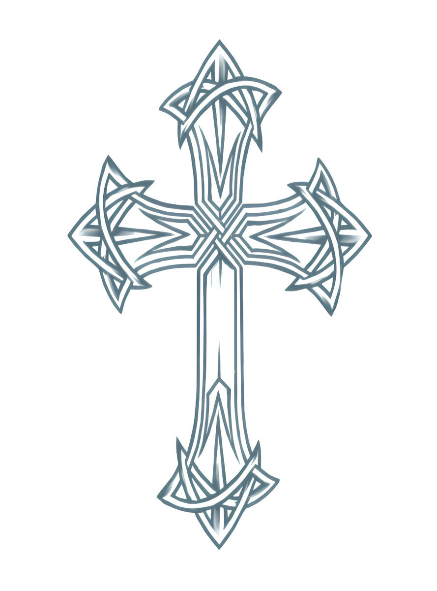 Biker Cross Temporary Costume Tattoo