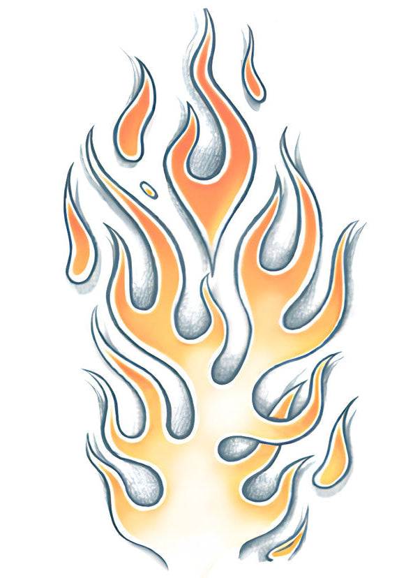 Biker Flames Temporary Costume Tattoo