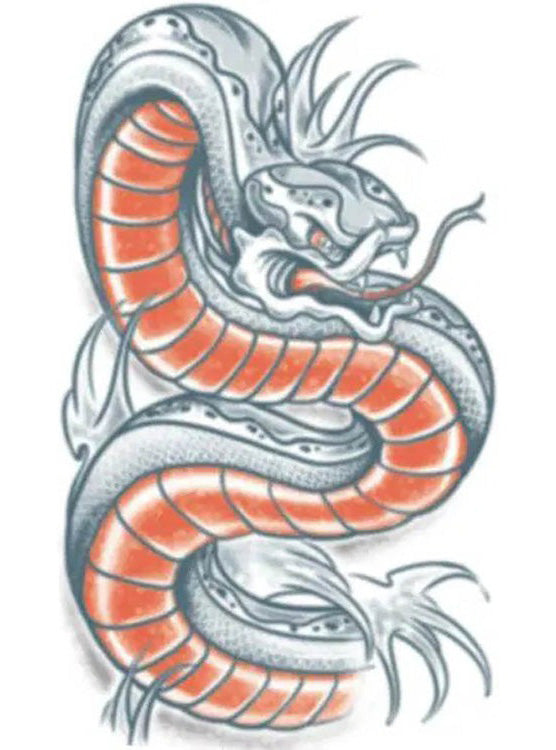 Biker Snake Temporary Tattoo - Alternative Image