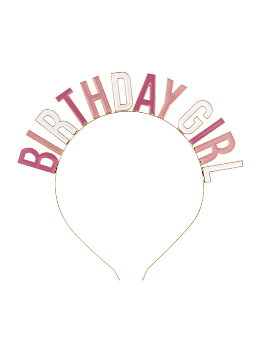 Birthday Girl Pink And White Party Headband — Main Image