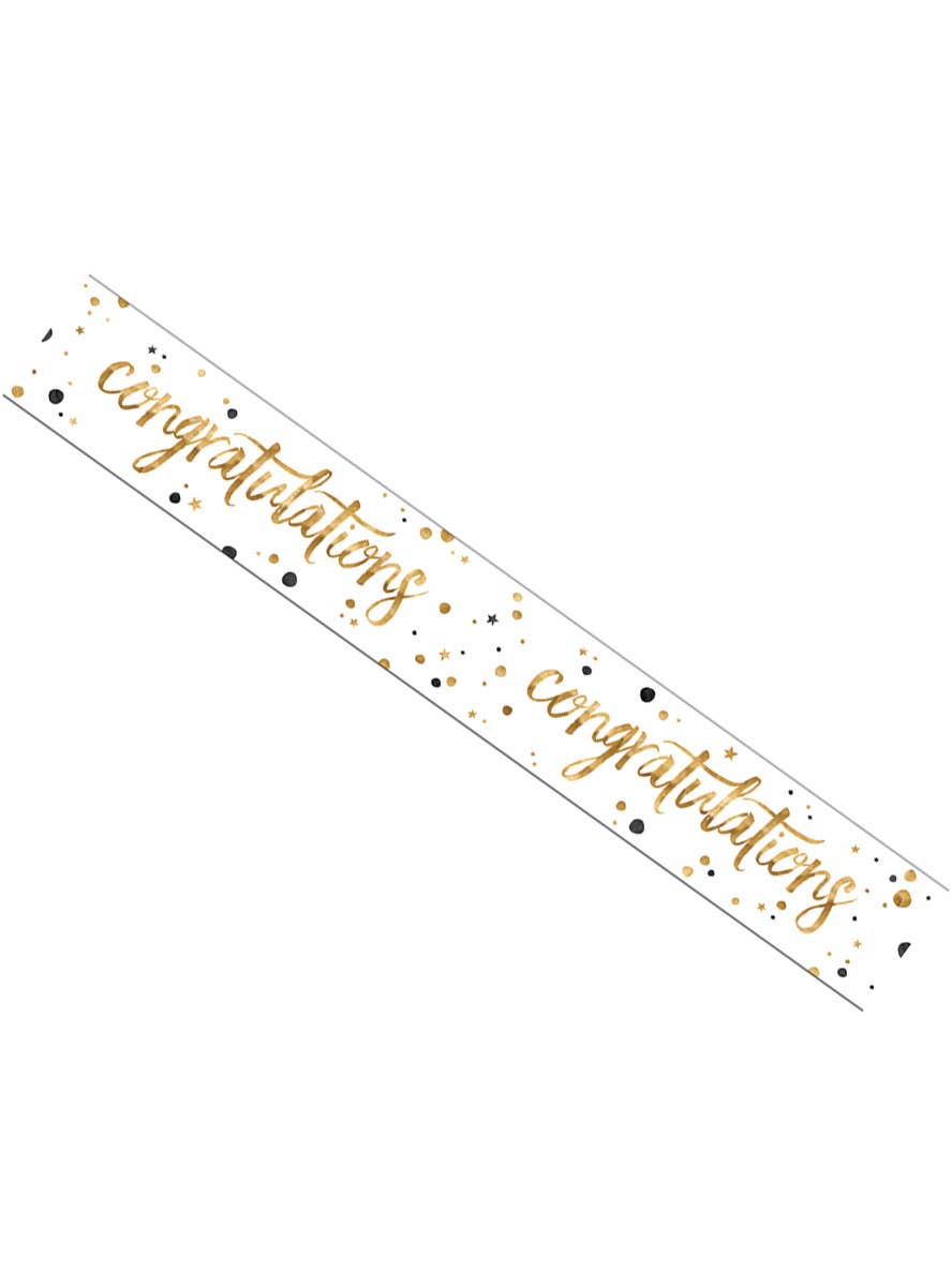 Image of Congratulations Black and Gold Party Banner