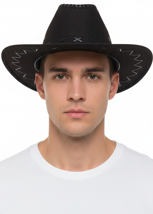 Black Outback Cowboy Costume Hat for Adults - main image