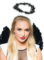 Image of Dark Black Feather Angel Halo Costume Accessory