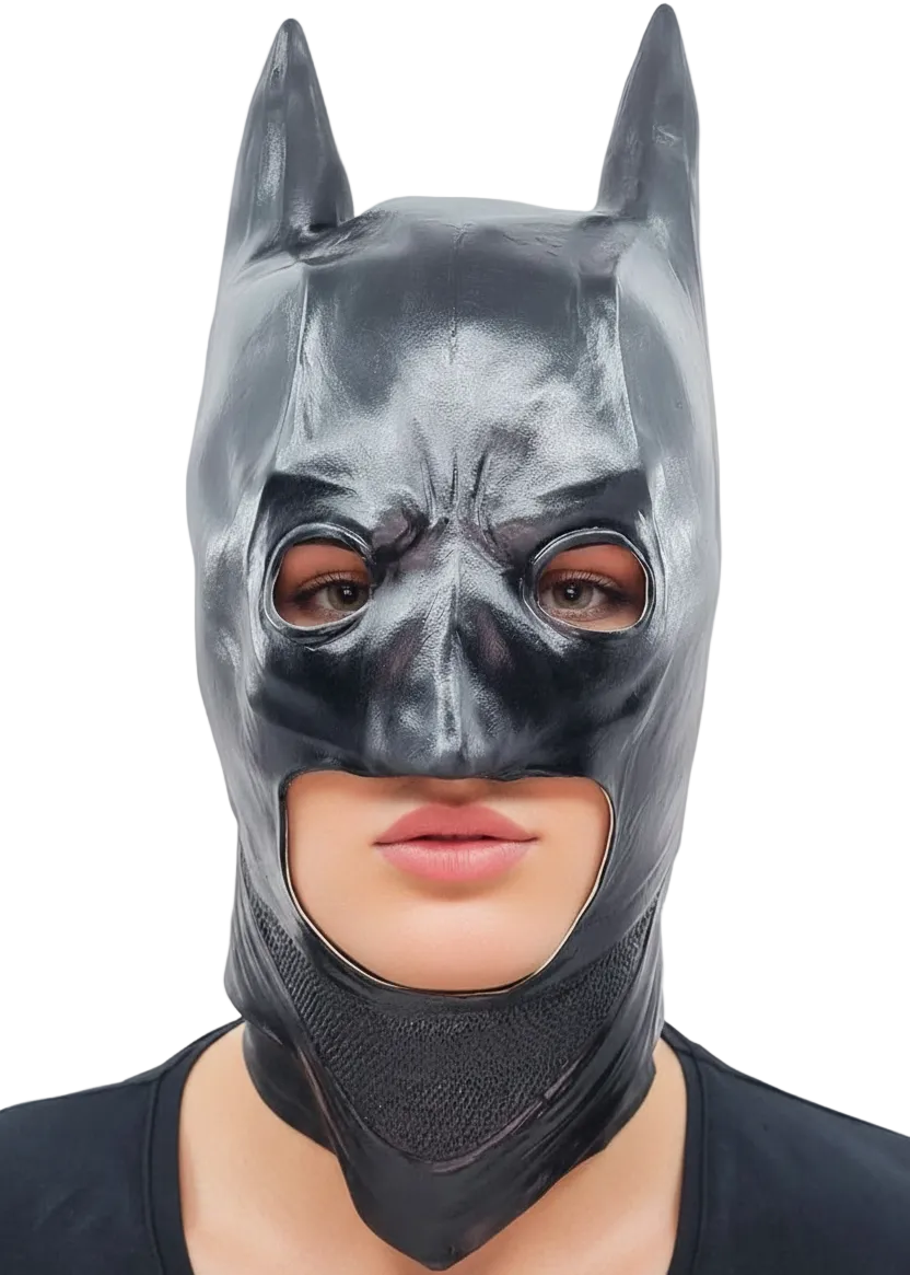 Bat Hero Women's Black Latex Costume Mask - Main Image