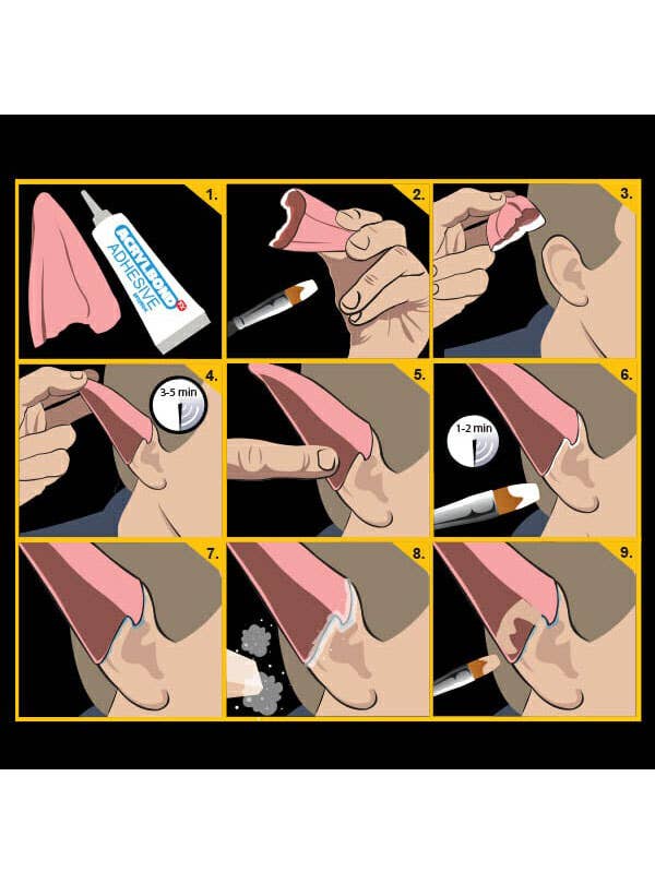 Small Pointed Elf Ear Tips Prosthetic - Application Image