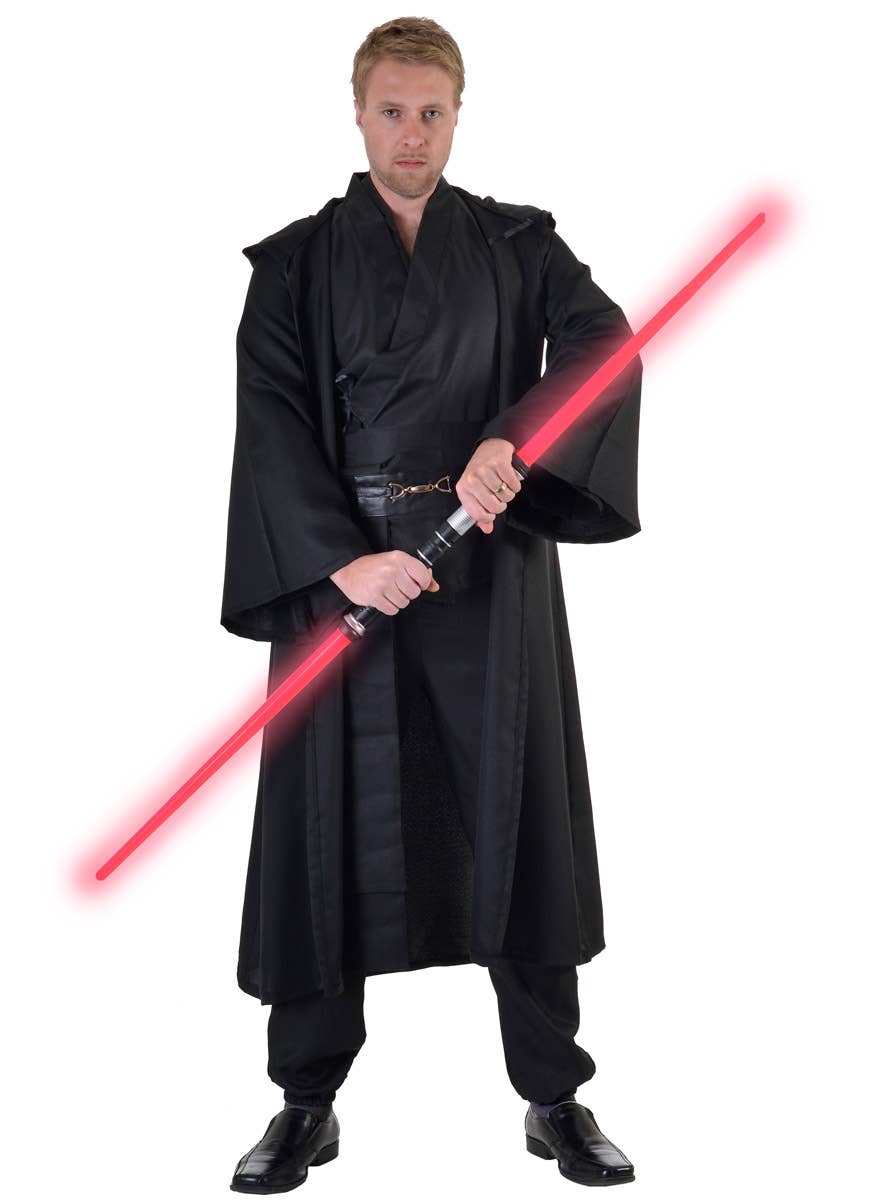 Image of Deluxe Men's Black Space Warrior Dress Up Costume - Main Image