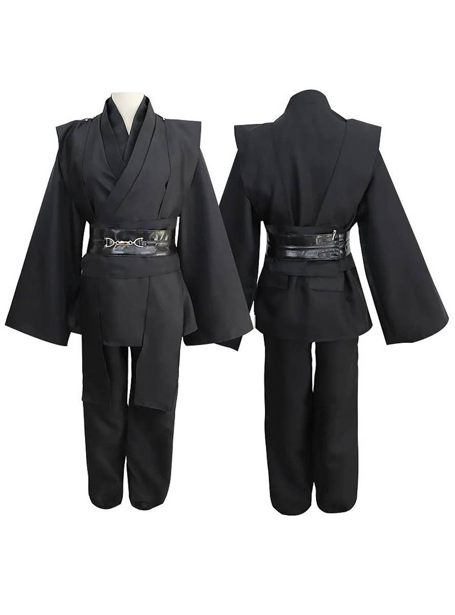 Image of Deluxe Men's Black Space Warrior Dress Up Costume - Reference Image