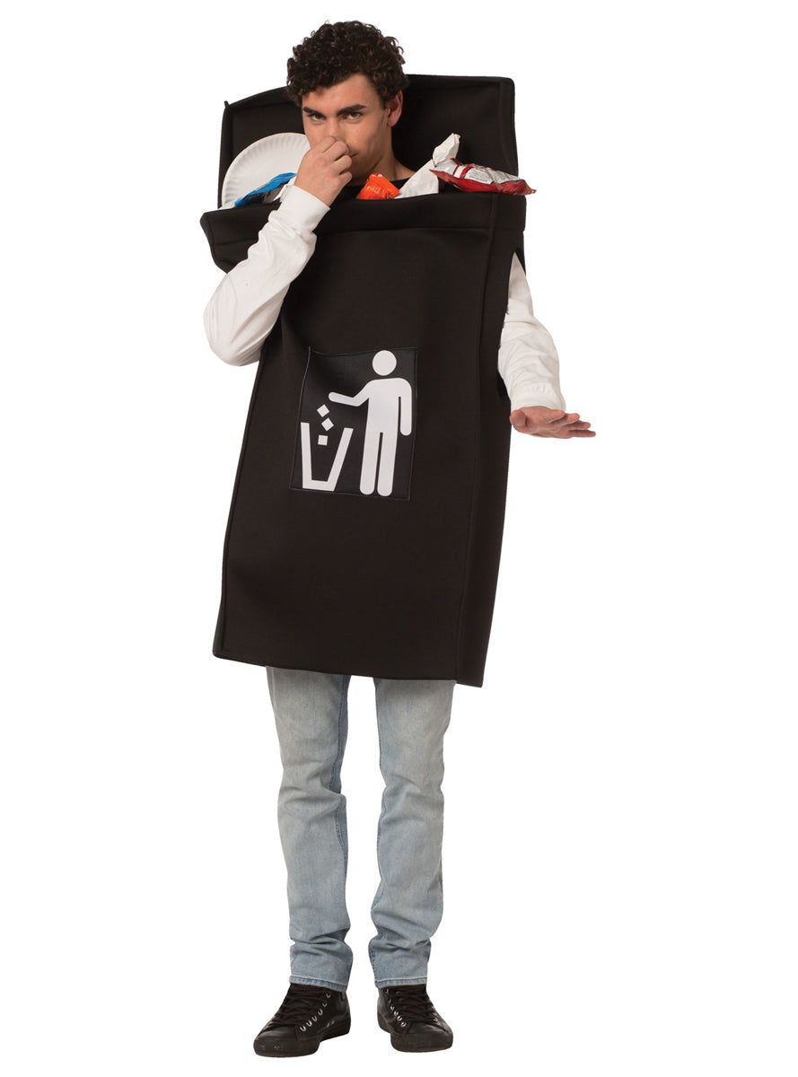 Black Rubbish Bin Novelty Adults Costume - Alternative Image