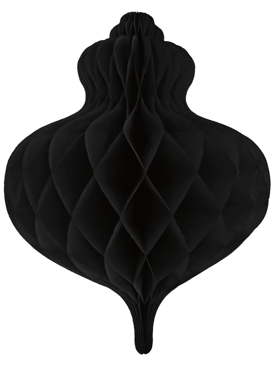 Black Tissue Paper Bauble Hanging 40cm Honeycomb Decoration