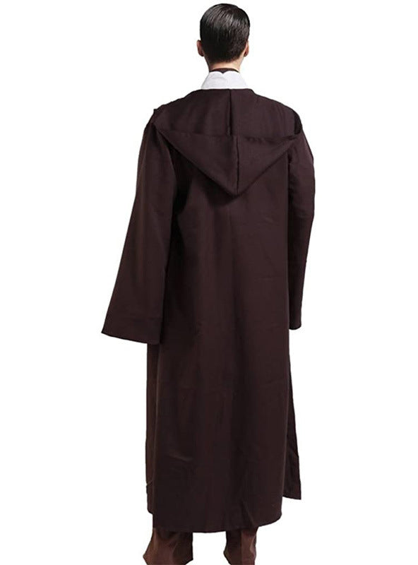 Black Velvet Shadow Wanderer Hooded Adults Costume Cape - Back Image