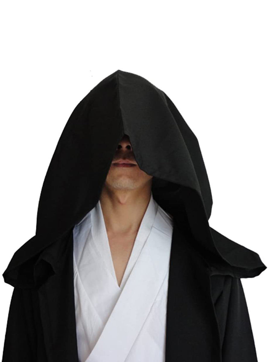 Black Velvet Shadow Wanderer Hooded Adults Costume Cape - Close Image