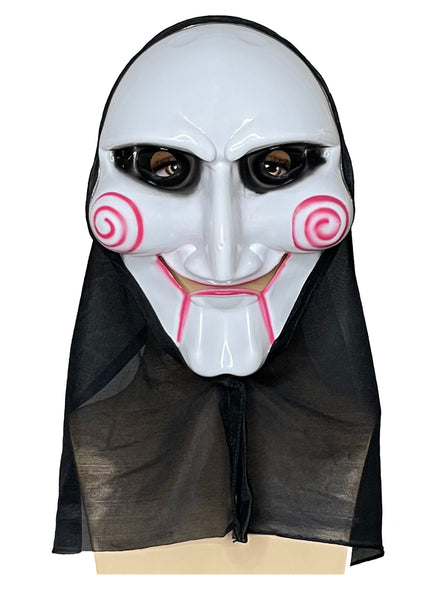 Saw Adults White Jigsaw Halloween Character Mask - Main Image