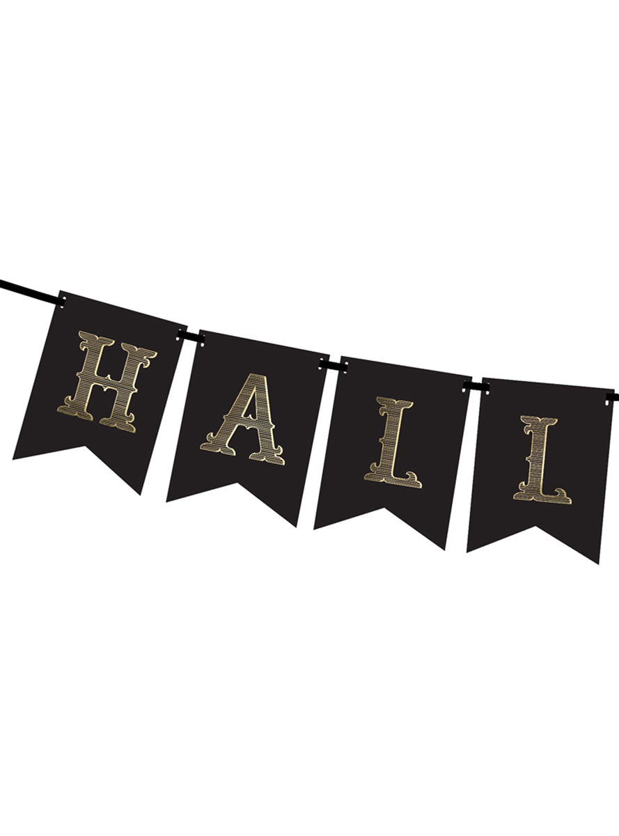 Bloody Party 250cm Long Black Halloween Party Banner — Close Image