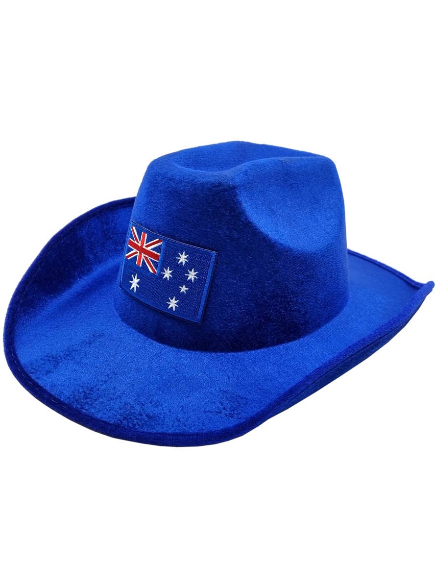 Image of Flocked Blue Australia Day Cowboy Hat