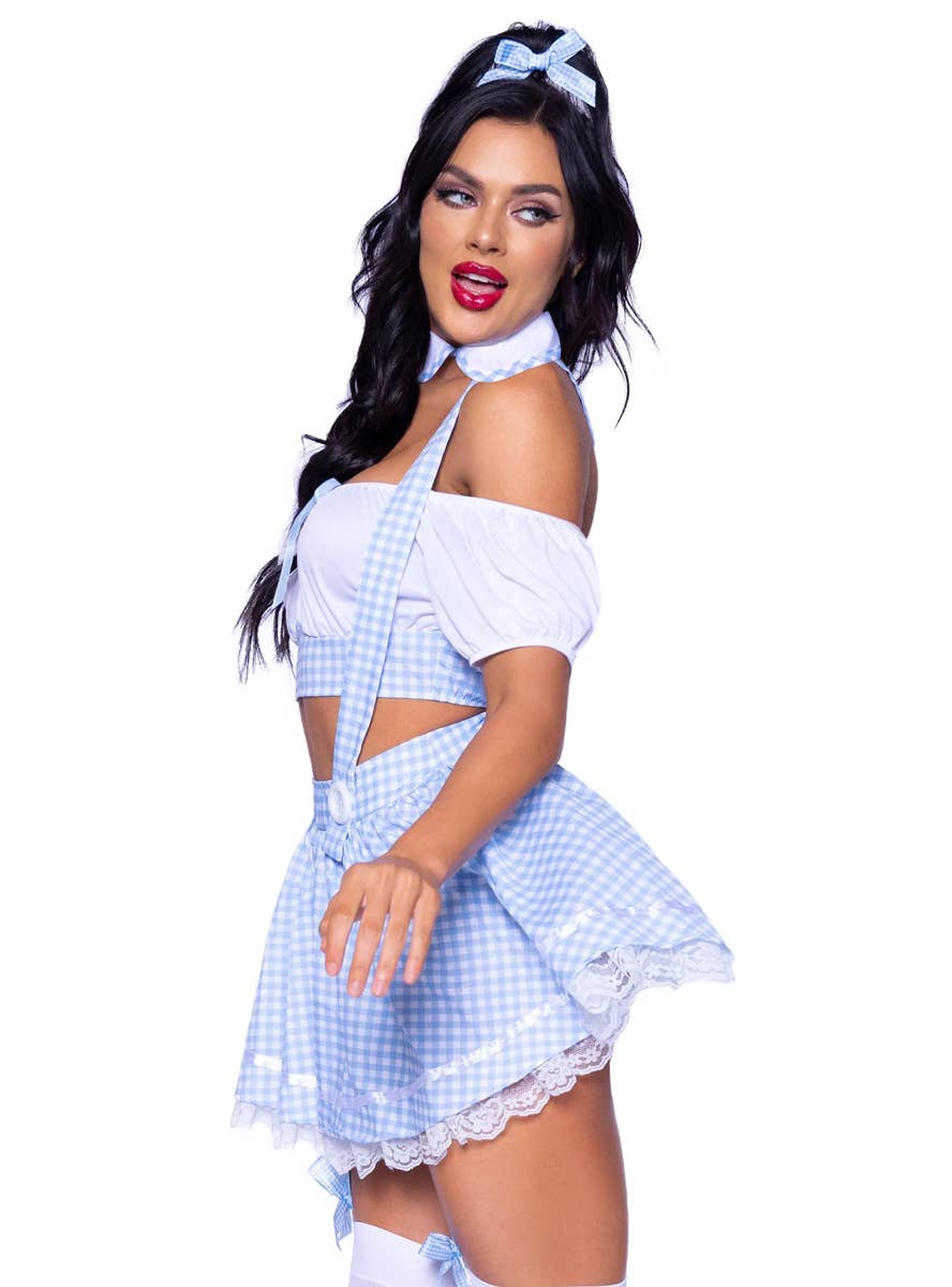 Image of Ruby Slipper Sweetie Womens Sexy Dorothy Costume - Close Side View