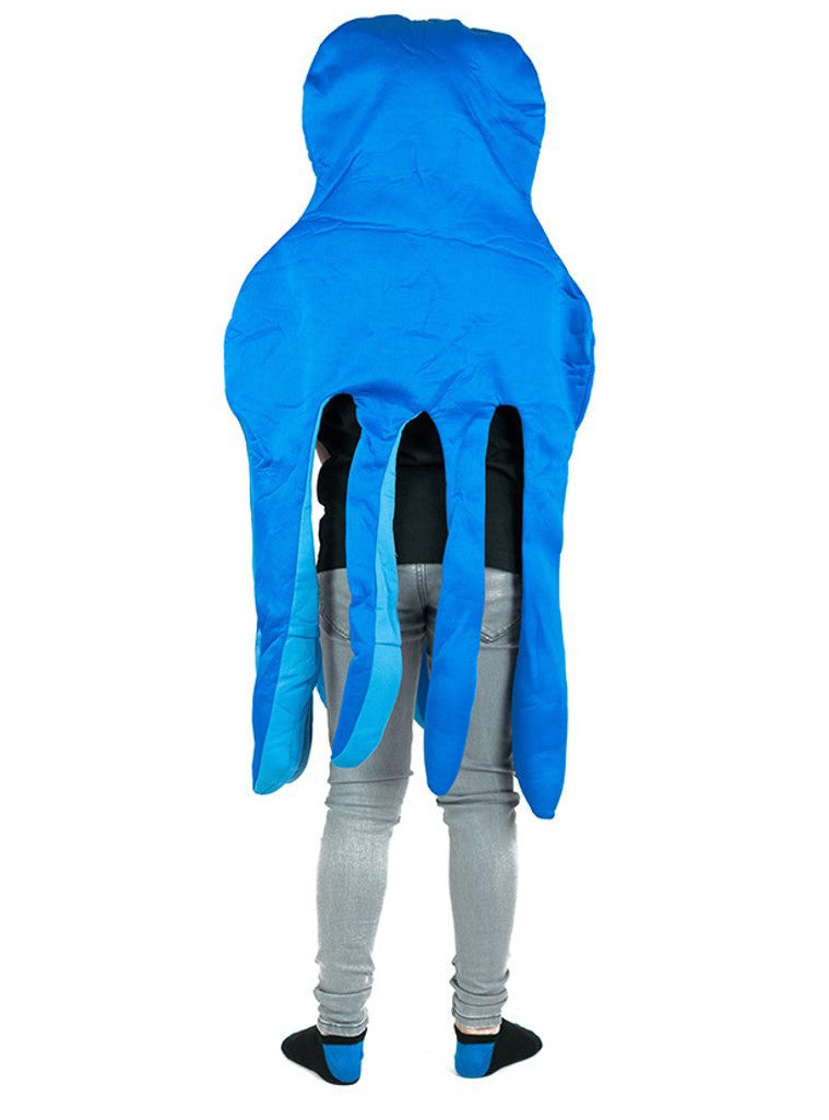 Blue Octopus Novelty Kids Sea Creature Costume - Back Image