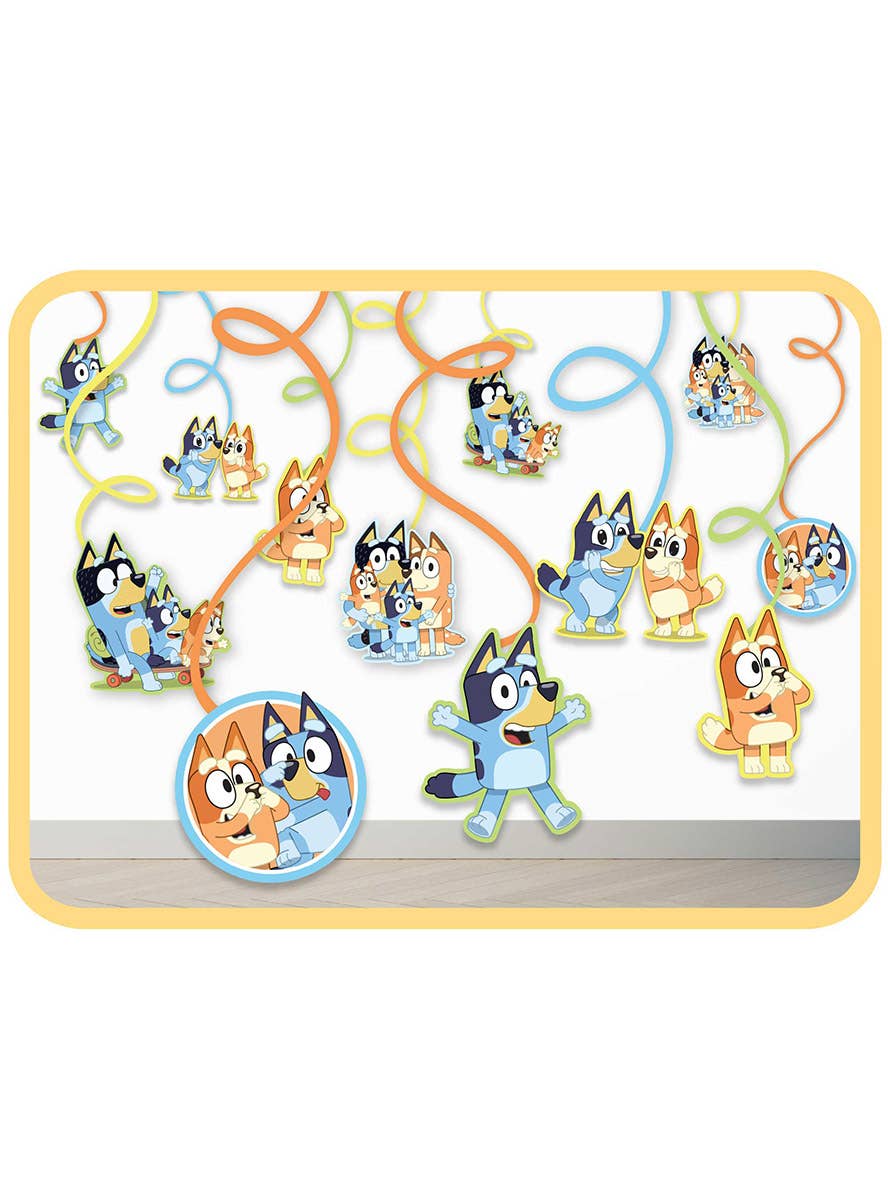 Image Of Bluey Hanging Spirals Party Decoration