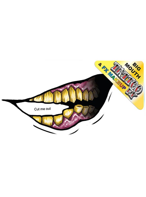 Tinsley Transfers 2 Faced Evil Grin Face Tattoo Kit with Makeup - Alternate Image