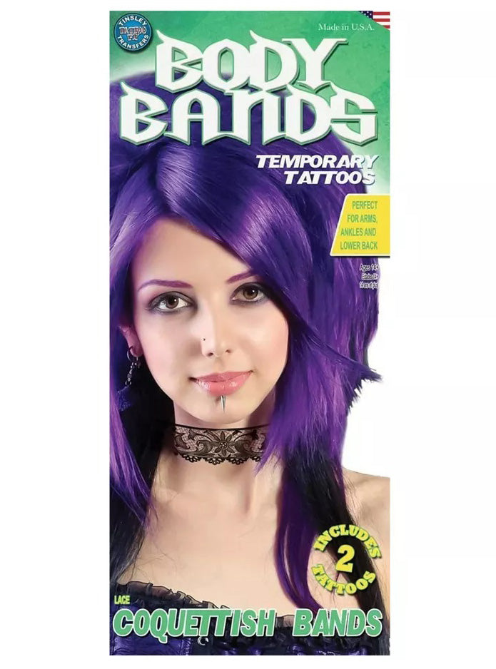 Body Band Lace Choker Deluxe Temporary Tattoo - Main Image