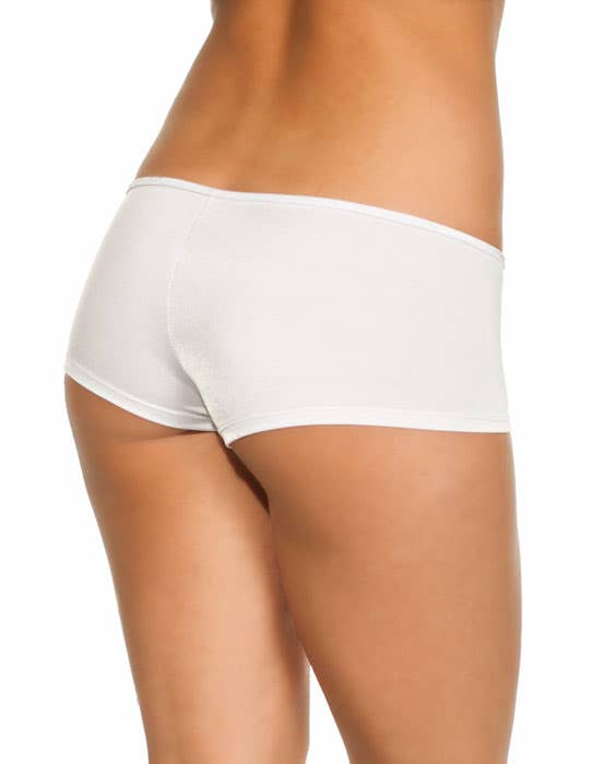 White Lycra Women's Booty Shorts - Main View