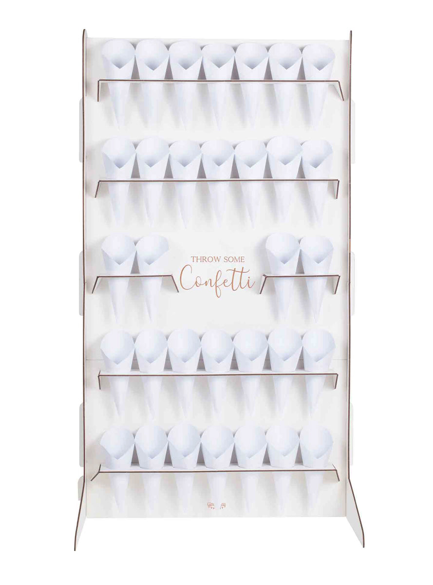 Botanical Wedding 77cm Wedding Confetti Stand with 32 Confetti Cones - Main Image