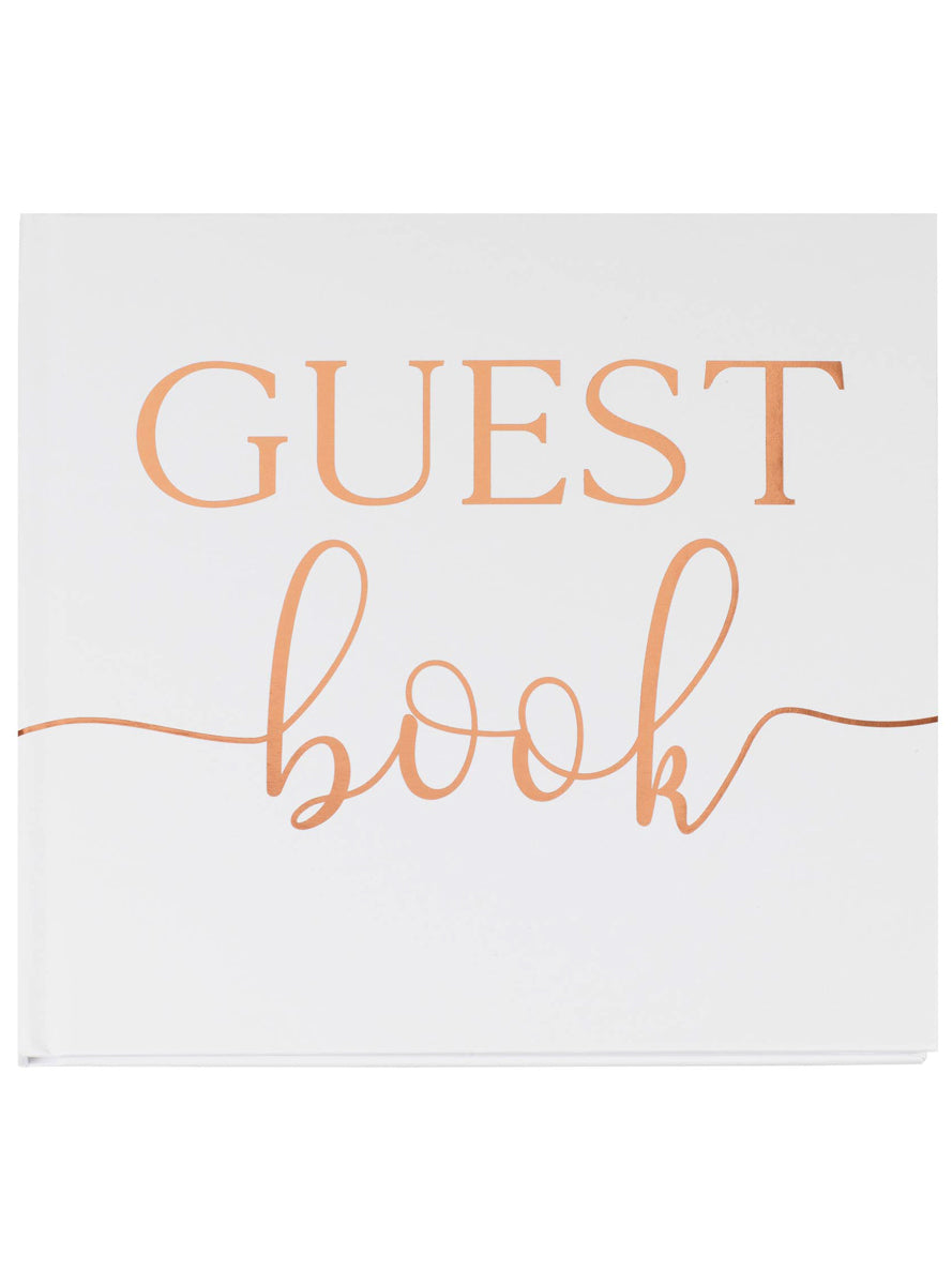 Botanical Wedding White Guest Book - Main Image