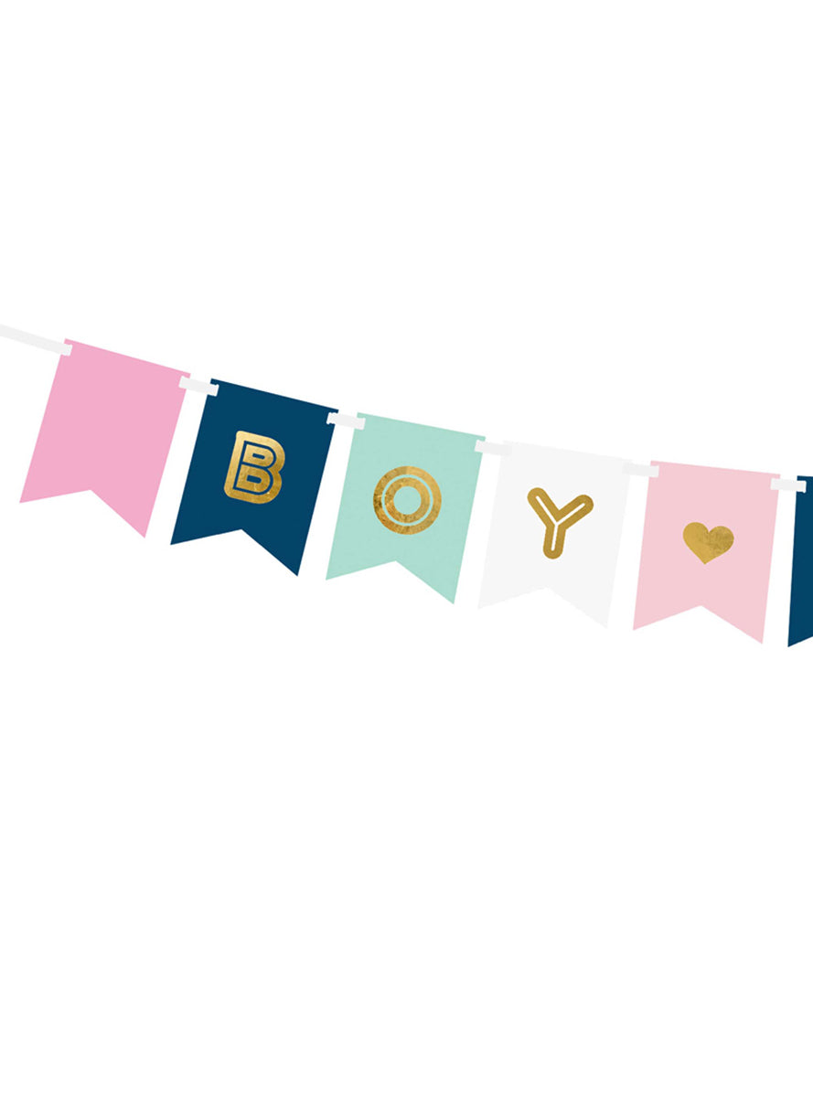 Boy Or Girl 175cm Gender Reveal Party Bunting — Close Image