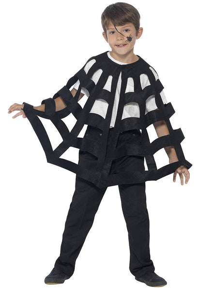 Image of Spider Web Boys Halloween Cape Costume Accessory