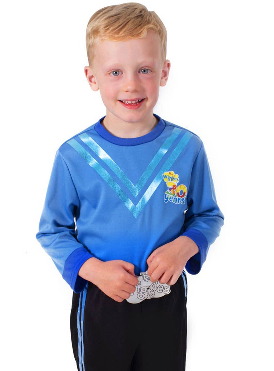 Image of The Wiggles 30th Anniversary Boys Blue Wiggle Costume - Close Image