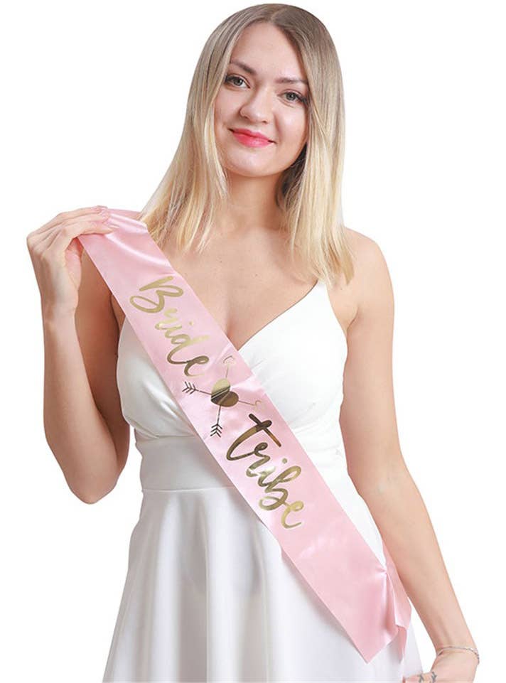 Image of Bride Tribe Pink and Gold Hen's Party Sash