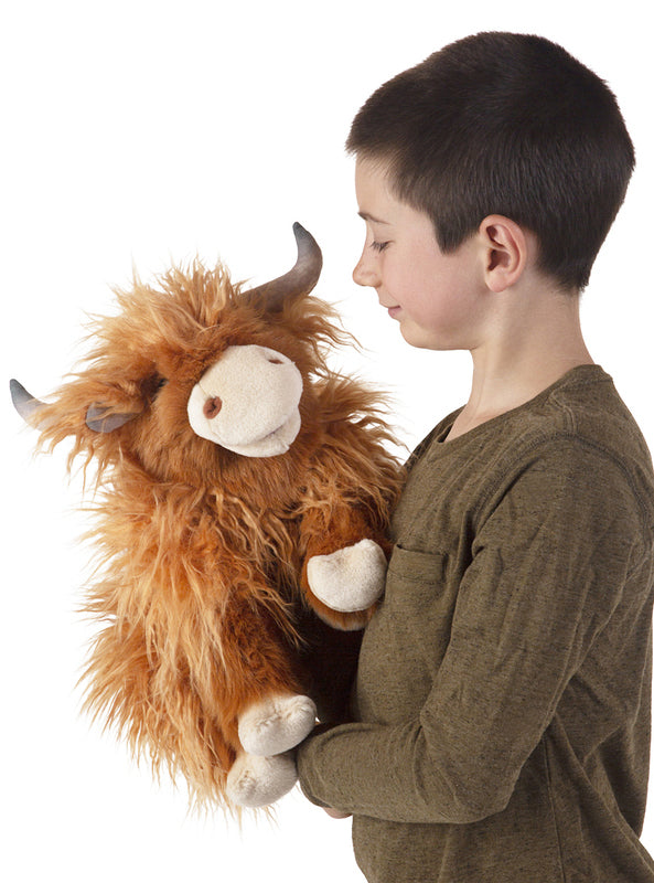 Brown Highland Cow Hand Puppet - Alternate Image 2