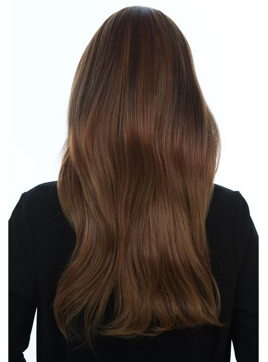 Brunette Beauty Womens Long Brown Costume Wig - Back Image