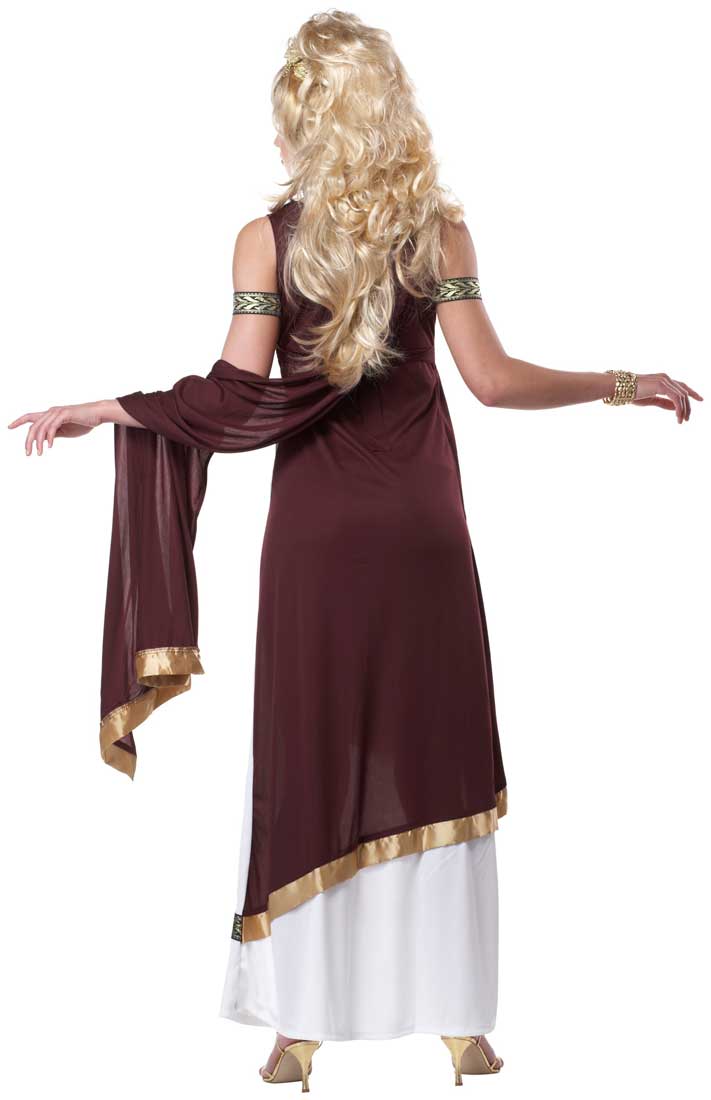 Women's Ancient Roman Empress Costume Back View