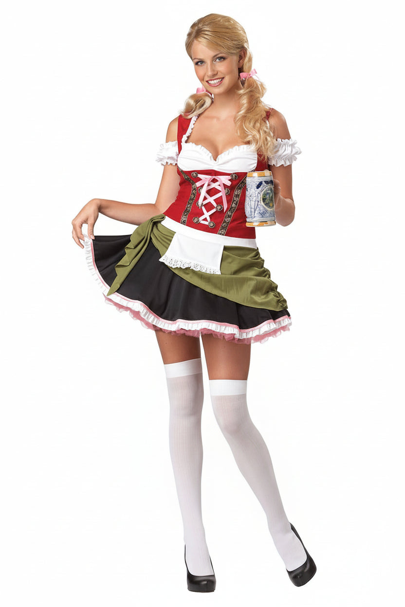 Womens Bavarian Bar Maid Fancy Dress Costume Front