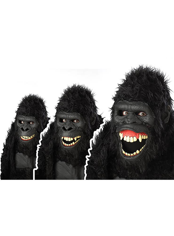 Adult's Deluxe Goin Ape Gorilla Costume - Animated Mask Image