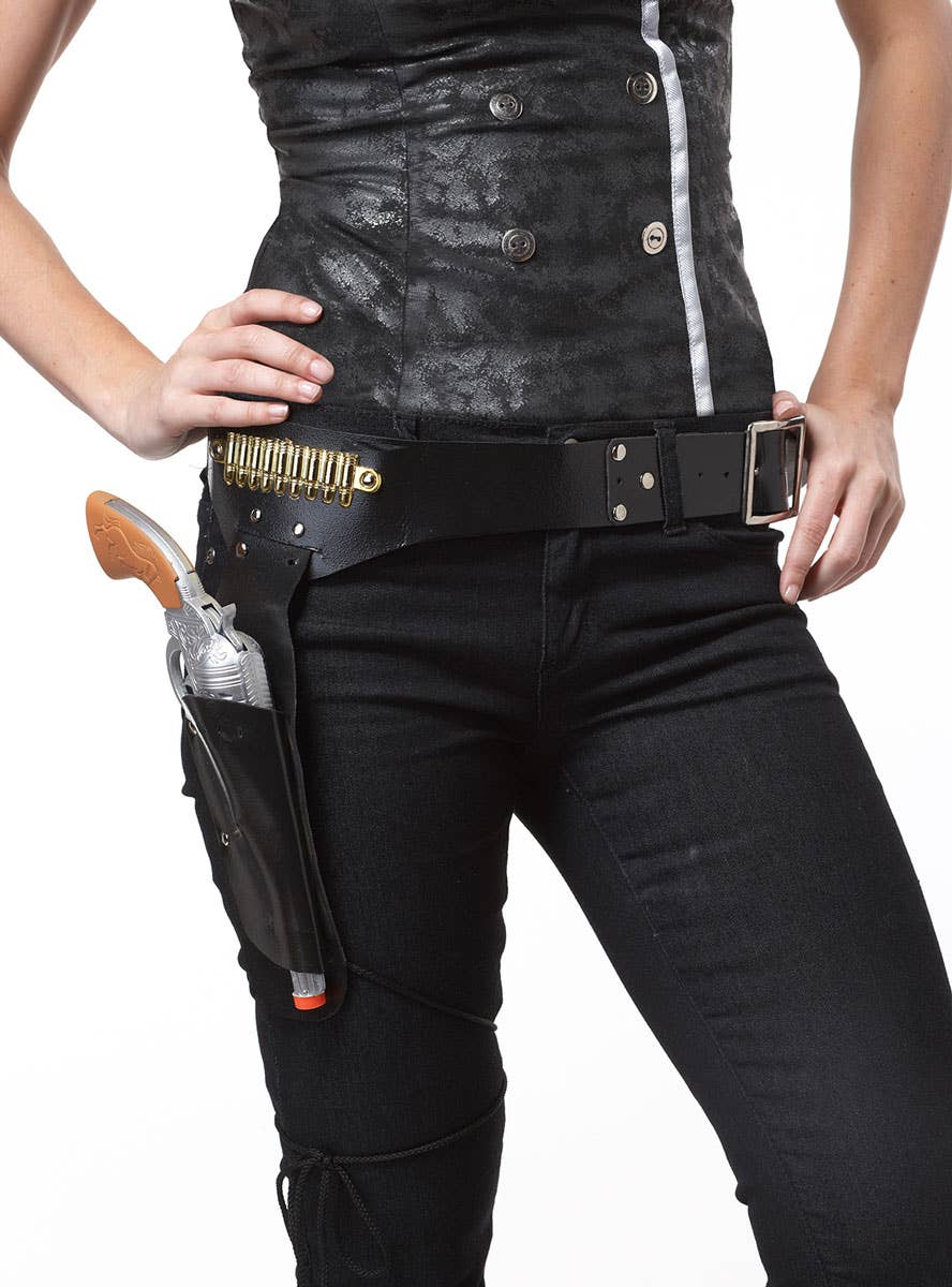 Womens Deluxe Sheriff Fancy Dress Costume - Holster Belt Image