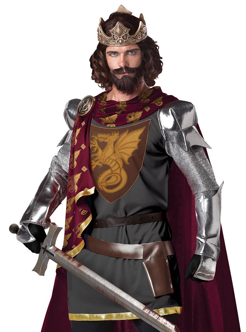 Deluxe King Arthur Men's Medieval Costume - Close Up Image
