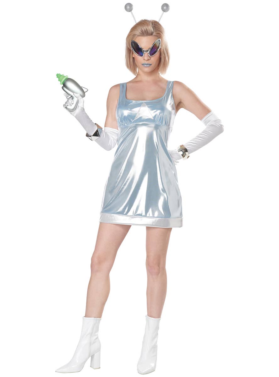 Blue Shimmer Space Alien Women's Costume - Alternative Style Image