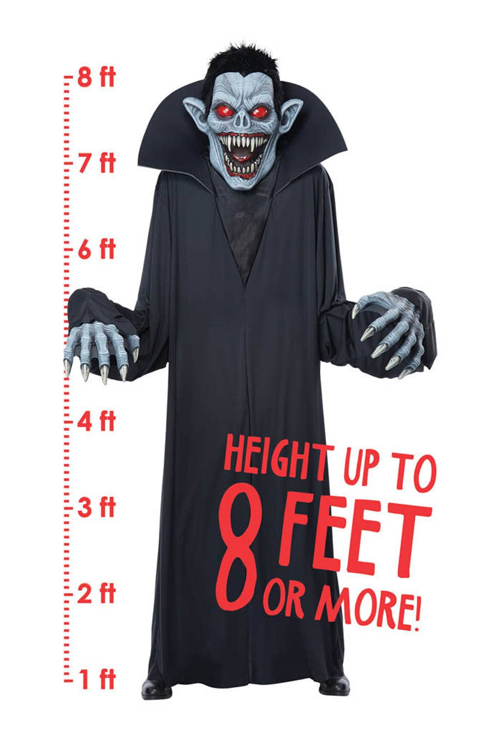 Towering Terror 8ft Adult's Dracula Vampire Haloween Costumes and Decoration View 2