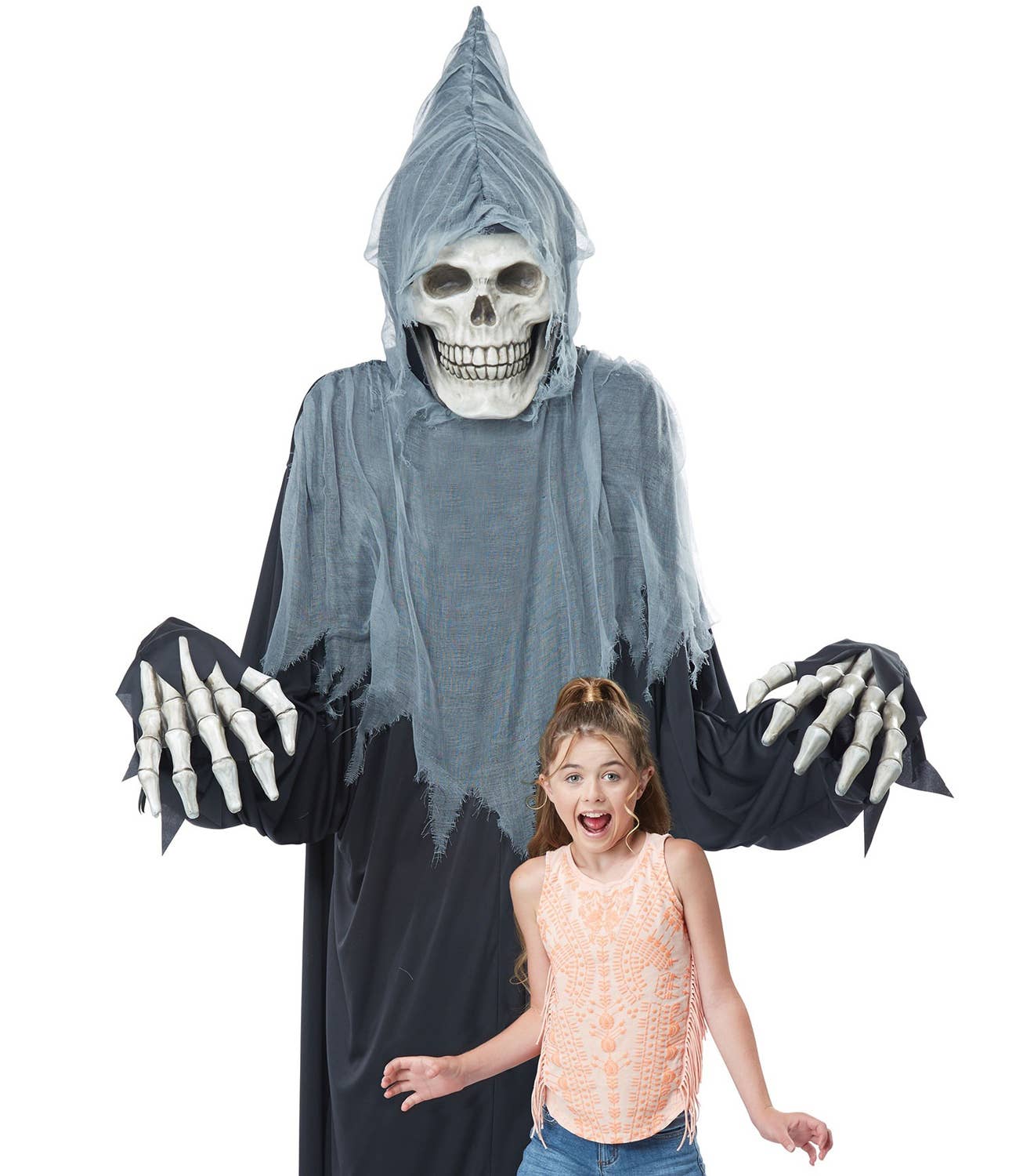 Adult's Towering Terror 8ft Grim Reaper Halloween Fancy Dress Costume and Decoration View 4