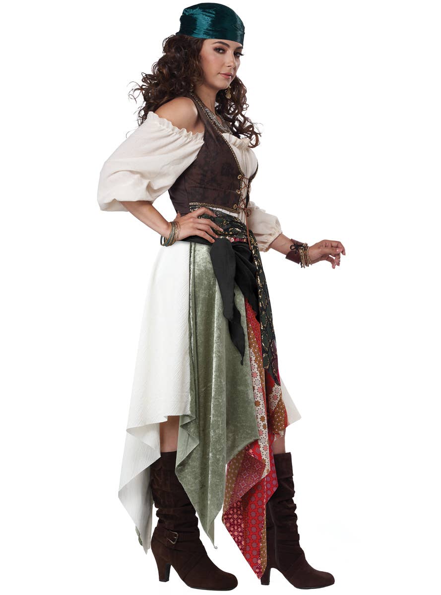 Pirate Gypsy Women's Renaissance Costume - Side Image