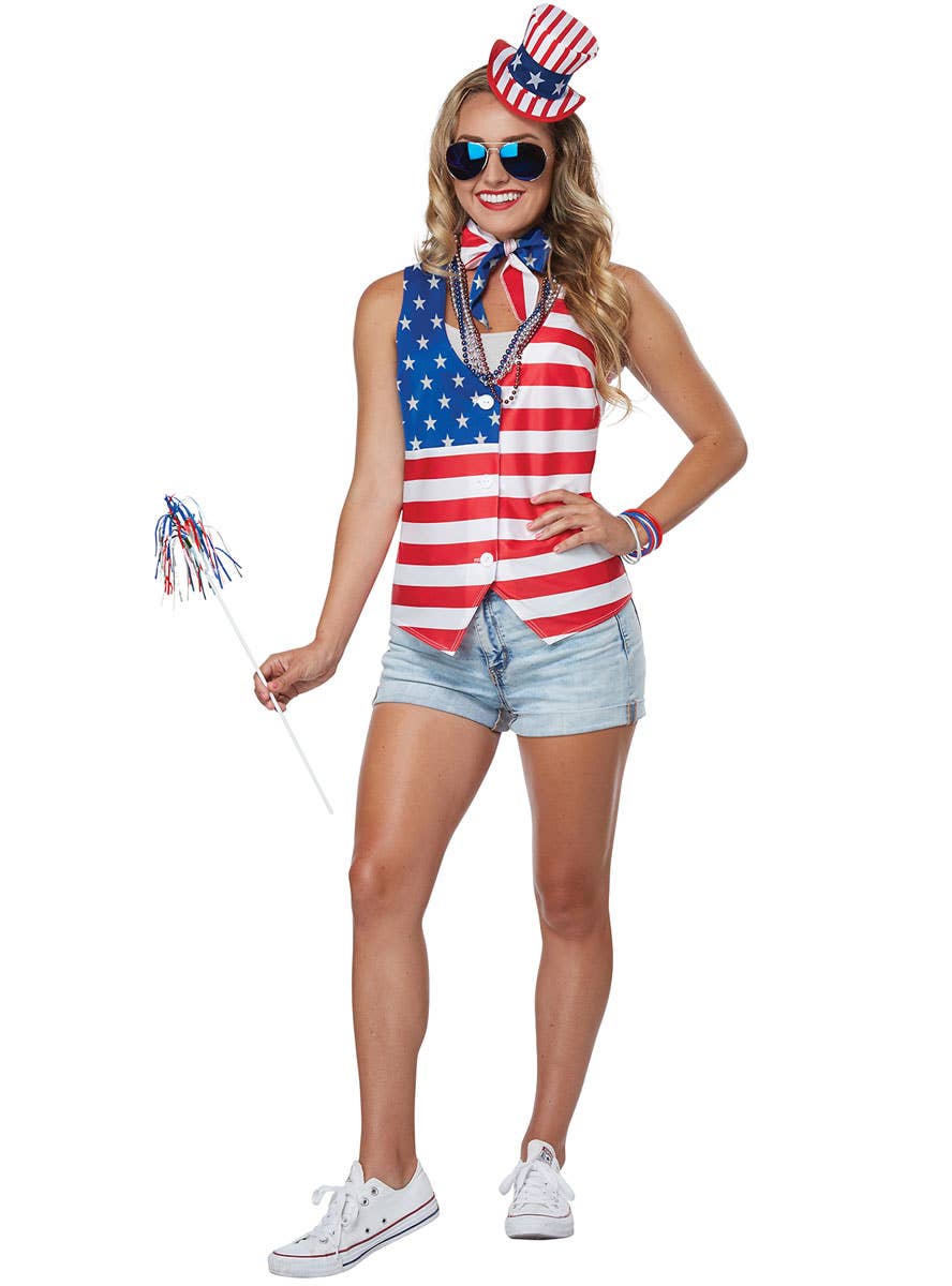 uly 4th Women's American Patriot Fancy Dress Costume - Alternative Image