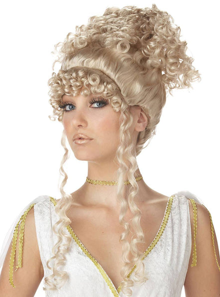 Greek Goddess Women's Curly Updo Costume Blonde Wig - Main Image