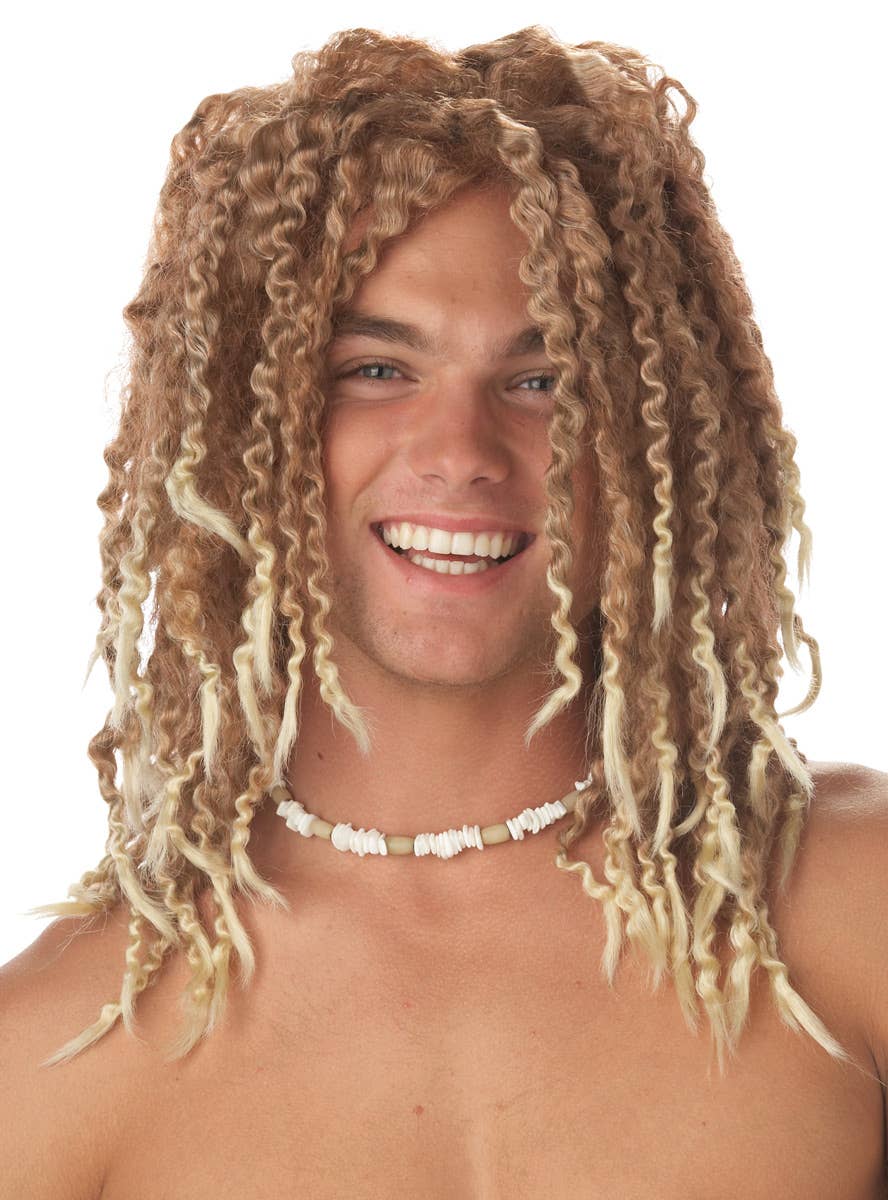 Men's Blonde Beach Bum Dread Lock Wig Image 1