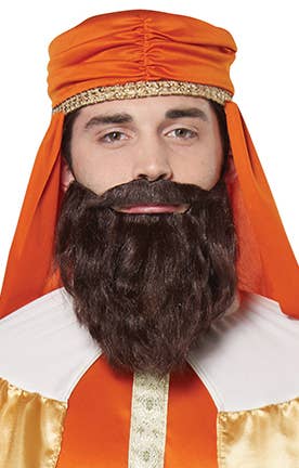 Image of Wise Man Mens Brown Beard and Moustache Set - Alternate Photo