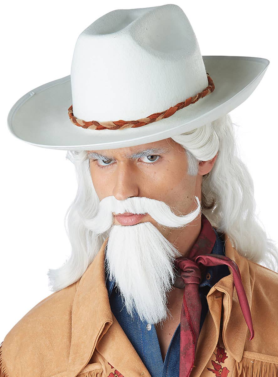 Image of Buffalo Bill Mens Wild West Wig and Beard Set - Alternate Photo