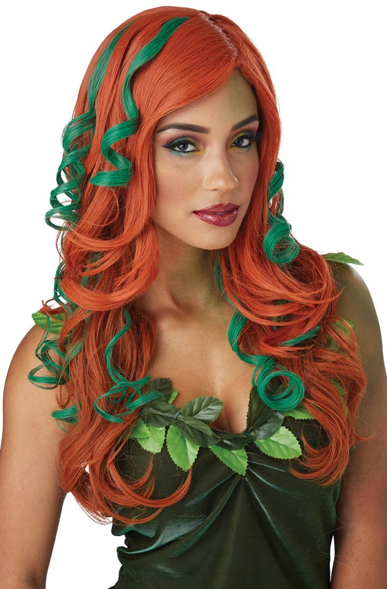Image of Root of All Evil Women's Ginger and Green Halloween Costume Wig - Alternate Photo