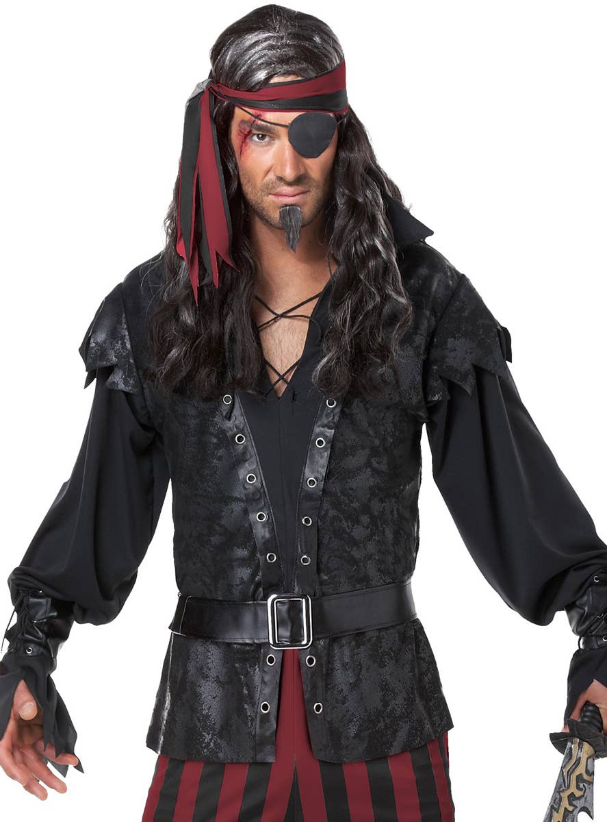 Men's Ruthless Rogue Pirate Costume Close Up Image